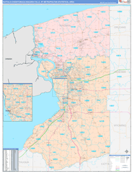 Buffalo-Cheektowaga-Niagara-Falls Color Cast<br>Wall Map